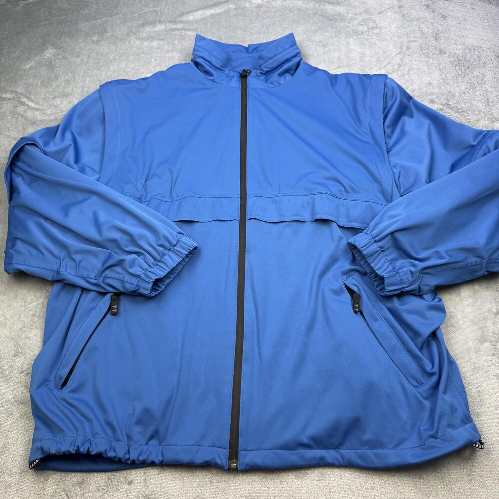 Greg Norman Play Dry Jacket Mens XL Blue Waterproof Seam-Sealed Golf Windbreaker